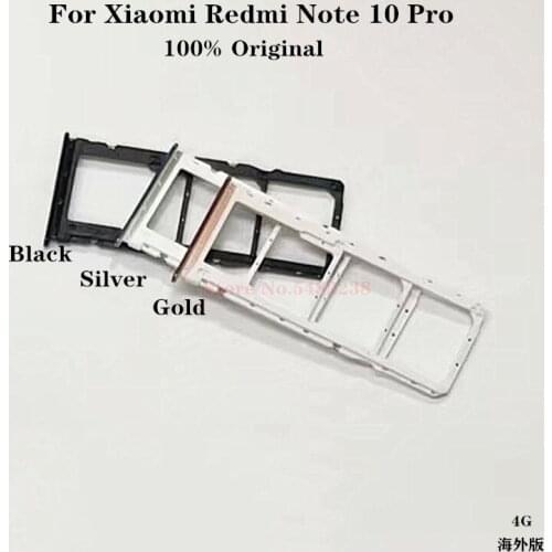 Original SIM Card Tray Cover Case For Xiaomi Redmi Note 10 Pro Note10pro SD/SIM Holder Reader Flex Cable Replacement Parts