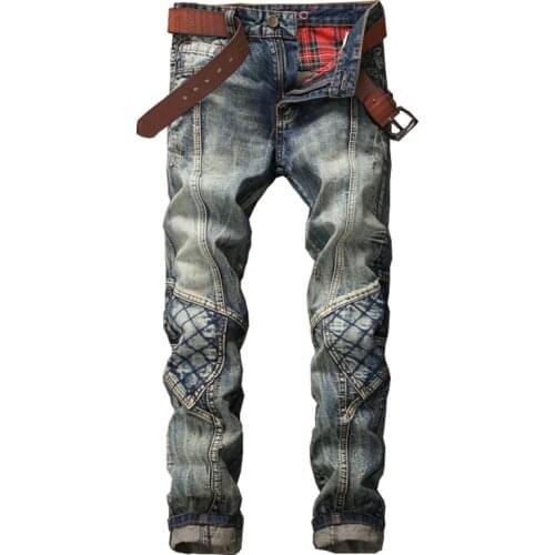 2020 Dropshipping Biker Men Jeans Fashion Slim Fit Skinny High Quality Polished Straight Cotton Men Pants