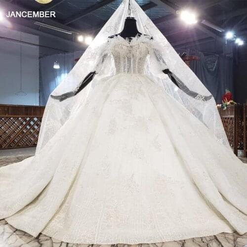 HTL1868 Magnificent Sequined Beading Sweetheart Wedding Dress 2020 Puff Half Sleeve Applique Ball Gowns Crystal