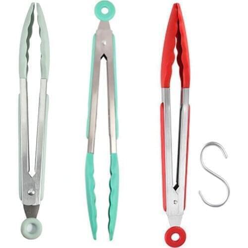 Silicone BBQ Food Barbecue Tong Kitchen Tongs Utensil Cooking Tong Clip Clamp Salad Serving BBQ Tools