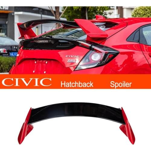 For Honda CIVIC Hatchback Sporty Spoiler 2017 2018 2019 2020 2021 ABS Plastic Car Rear Trunk Boot Wing Spoiler