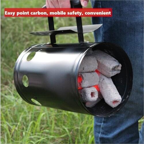 Fire Starter Barbecue Camping Charcoal Grill Chimney BBQ Accessories Without Liquid Ignition Home Use Steel Rapidfire Lighter Ou