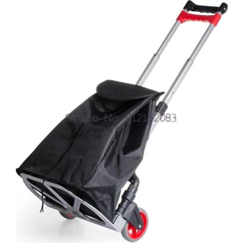 Aluminum Alloy Trolley Cart Portable Shopping Car Heavy King Folding Trolley Luggage Cart Trolley Small Trailer