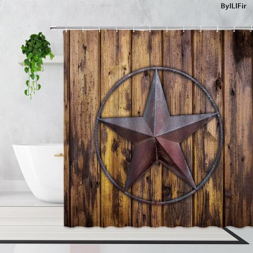 Vintage Wooden Letter Bookshelf Nordic Building 9 And 3/4 Platform Bathroom Shower Curtains Frabic Waterproof Bath Curtain Set