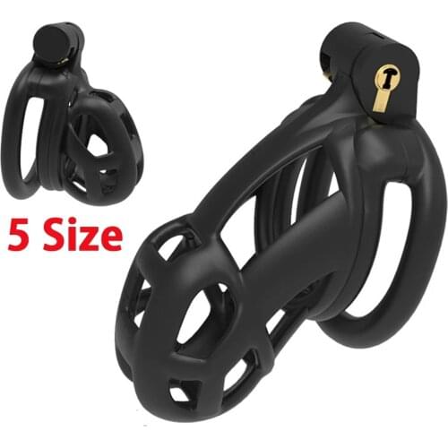 1.0 Cobra Male Chastity Device Ultra-light Plastic Cock Cage With 4 Penis Rings BDSM Bondage Sex Toys for Men Chastity Belt