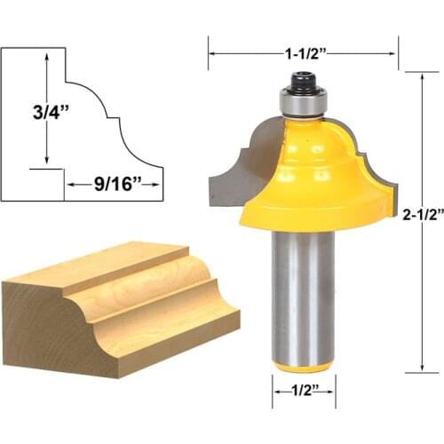 1pcs Double Roman Ogee Edging Router Bit - Large - 1/2" Shank