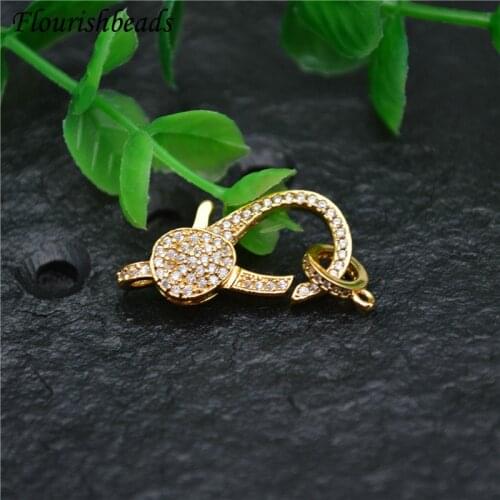 High Quality Pave CZ Zircon Beads Lobster Clasp Fasteners DIY Jewelry Makings Necklace Bracelet Chain Accessory Supplies 10pcs