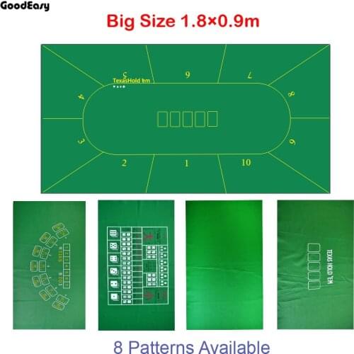 180*90cm Poker Table Cloth Texas Hold'em Poker Tablecloth Felt 10 Players Poker Mat / Tapis Poker Non-woven Fabrics 1pcs