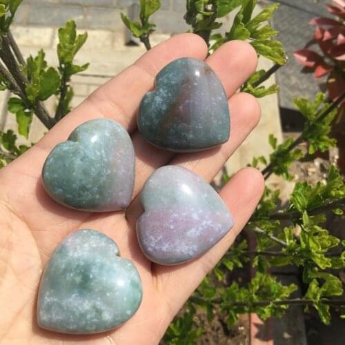 2-4 pcs Natural Mineral Crystal Love Puffy Heart Shaped Stone Love Healing Gemstone