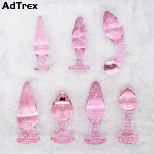 7 Types Crystal Glass Anus Enlarge Dildo Anal Plug Rear Yard Beads Massage Masturbation Gay Lesbian Couple Sex Adult Products