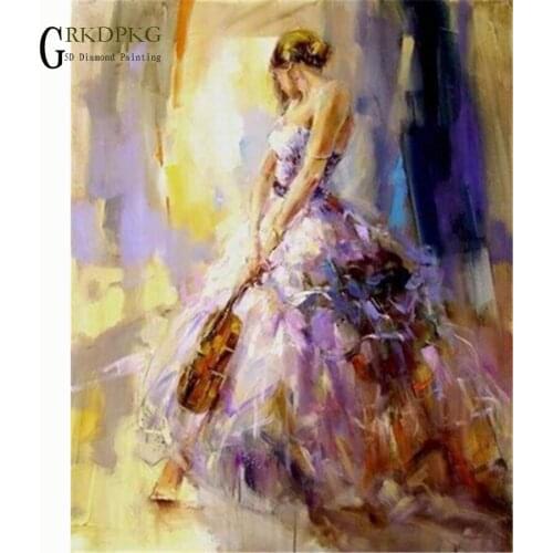 NEW 5D diy Full Square/Round Diamond Painting Woman violin art Cross Stitch Diamond Embroidery Diamond Mosaic Wedding decoration