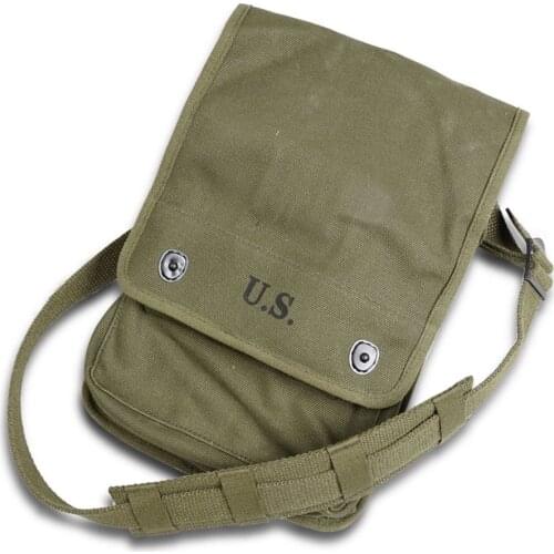 WWII WW2 Army Canvas Map Bag Militaire Map Pack Sundries Pouch Tool Kit Army Green