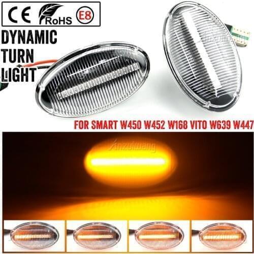 Dynamic Blinkers LED Side Light Turn Signal Marker Lamp For Mercedes Benz Smart 450 452 A-Class W168 Vito W639 W447 Citan 415
