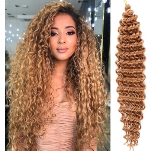 20 Inch Long Afro Curls Crochet Braids Hair Extensions Tresses Ocean Water Wave Curly Hair for African Braiding