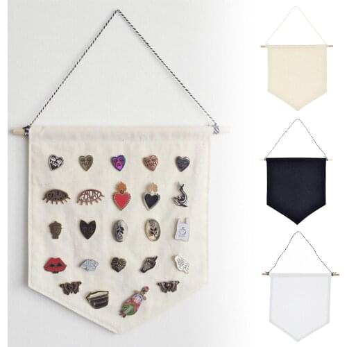 Enamel Pin Display Pennant Badge Wall Display Banner Kids Room Decor Buttons Lapel Collection Plain Blank Canvas Wall Banner