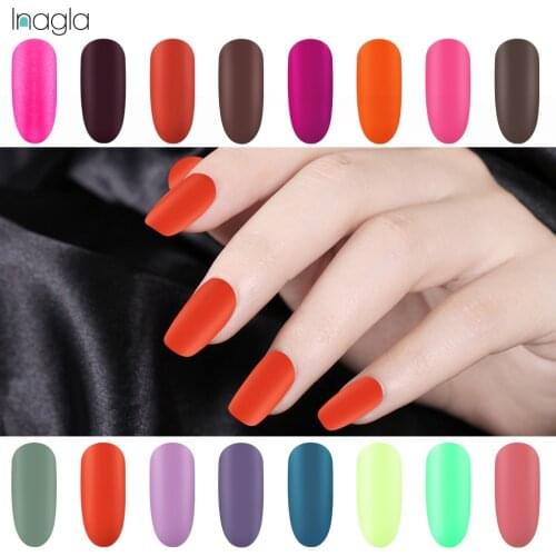 Inagla 10ML One-step Matt Gel Polish Nail Art Soak Off LED UV Gel Varnish Enamel For Nail Stamping Polish Top Base Coat Lacquer