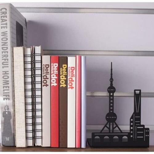 2 Pc Creative Art Design Metal Book Stoppers Creative Landmarks Building Bookends Book Organizer Creative Birthday Gifts