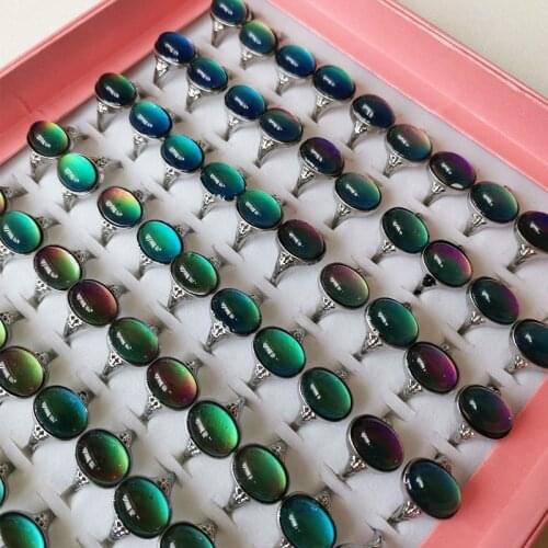 5Pcs Lots Temperature Change Color Mood Ring For Women Girlfriend Lover’s Adjustable Emotion Feeling Changeable Jewelry Gifts