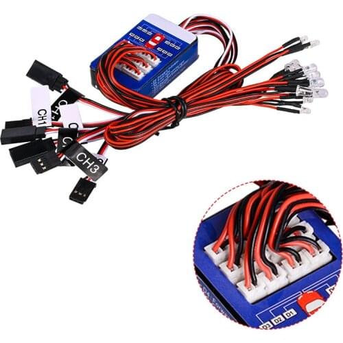 Rc 12 LED Lighting System Kit Smart Simulation Lights 1/10 Drift On Road RC Car Yokomo Tamiya Hop-up options Remote Control