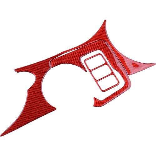 Red Carbon Fiber Water Cup Holder Panel Cover Trim fit for Nissan 370Z 2009 2010-2012 2013 2014 2015 2016 2017 2018 2019 2020