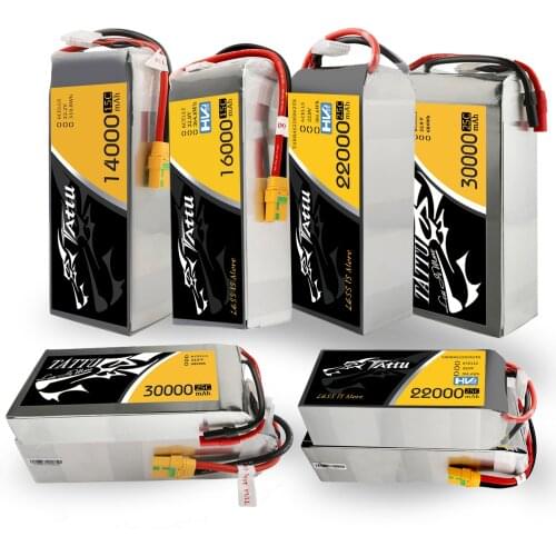 TATTU 22.2V 15C 6S 14000mAh 16000mAh Lipo Battery Pack with XT90-S Plug for Multirotors Drone or Quadapter UAV Drone