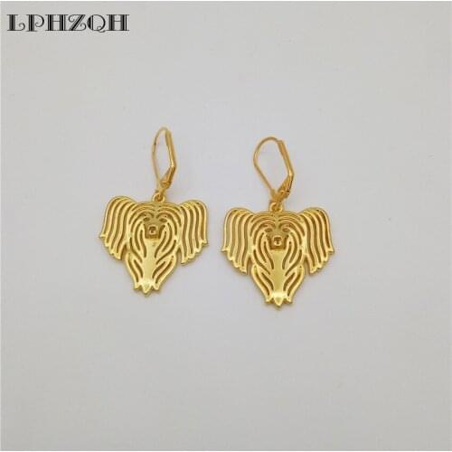 LPHZQH 2017 Fashion Hollow Alloy Cute Chinese Crested Dog Earings For Women Girl Lovers Unique Christmas Birthday Gift Jewelry