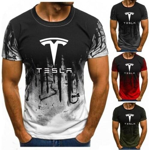 Men Plus Size Round Neck Short Sleeve Muscle T-Shirt Irregular Camouflage Gradient Color Tesla Printed Slim Fit Blouse Casual K