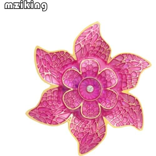 Mziking Rhinestone Redbud Flower Brooch Pin for Women Corsage Costume Fashion Jewelry Clothes Accessories Brooches For Wedding