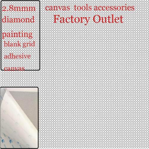 Round diamond embroidery canvas with glue empty canvas with markings blank grid adhesive canvas diamond painting accessories
