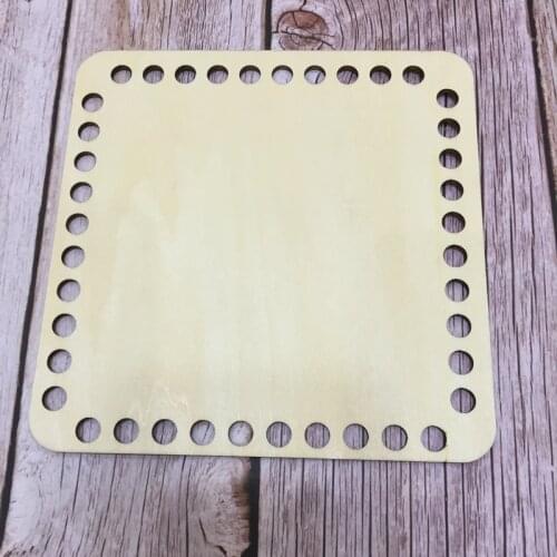 Set of 5pcs 15cm Wood square base for crochet basket diy Wood bottoms Base for home decoration