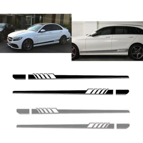 Car Sticker Racing Stripe Body Side Skirt For Benz C Class W205 AMG Edition 507