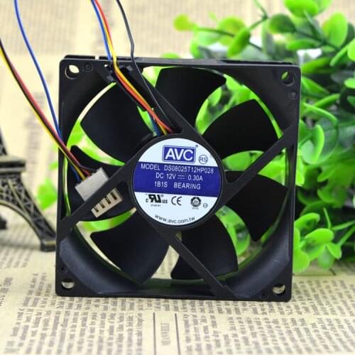 New original 8025 8CM 4-wire ball screw fan mute temperature control DS08025T12HP028 0.30A