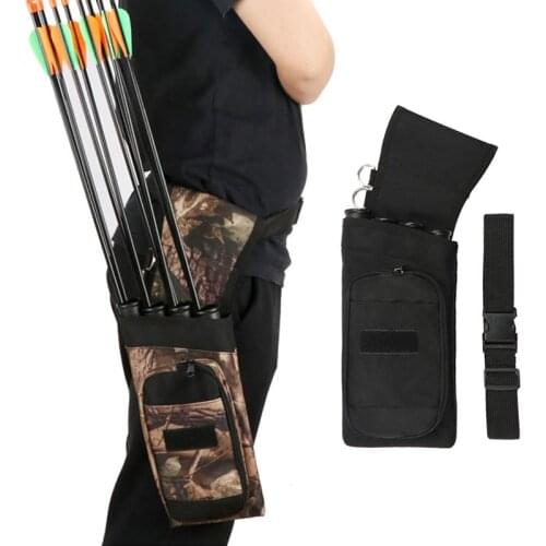 Hunting Archery Waist Arrow Quiver Four Tube Arrow Quiver Detachable Pipe Adjustable Shoulder Strap And Belt Hold 30 Arrows