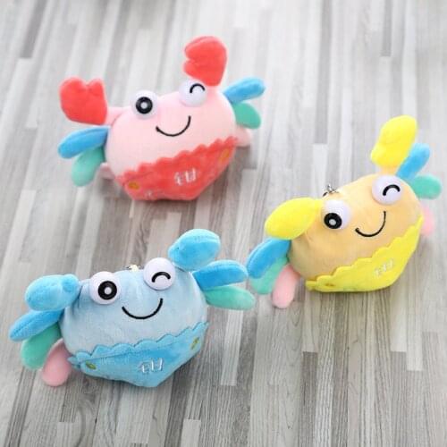 New fashion 9cm plush Cartoon cute little crab soft Toys car Pendant good quality Bag decoration birthday christmas gift for kid