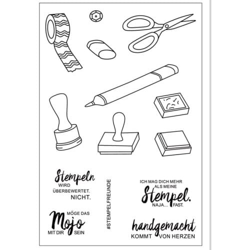 German word Transparent Clear stamp and cutting dies DIY Silicone Seals Scrapbooking /Card Making/Photo Album Decoration