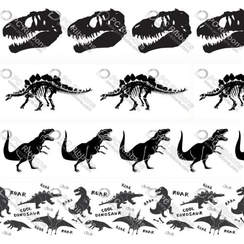 Cartoon Dinosaur Fossil Print Lanyard/Satin/Grosgrain Ribbon Decor Party DIY Hair Bow Dog Collar Scrapbook Cart Sew CA-380