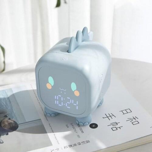 Led Cartoon Alarm clock voice control Digital voice time, heavy desktop Decoration, with temperature display