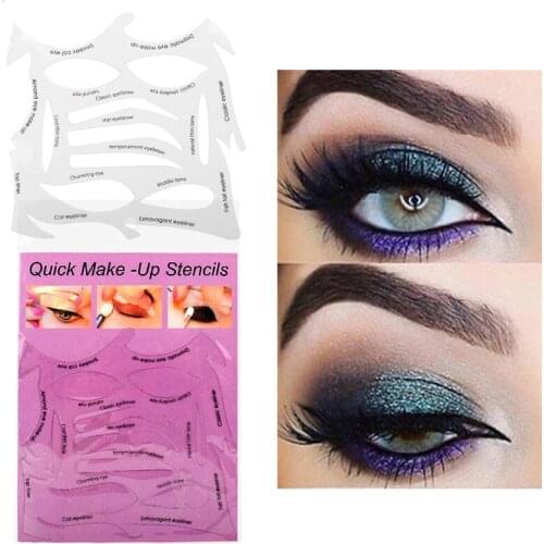 Eyeliner Stencils Winged Eyeliner Pro Eyebrows Template Card Stencil Models Template Shaping Eye Shadow Makeup Tools New