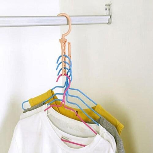 Rotating Five-hole Hanger Organizer Space Saving Hanger Multi-function Folding Magic Hangers Drying Racks Scarf Clothes Storage