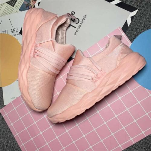 Women Sport Sneakers Outdoor Low Top Sport Shoes Ladies Slip on Flats Womens Running Shoes Mesh Summer White Sports Shoes D5a