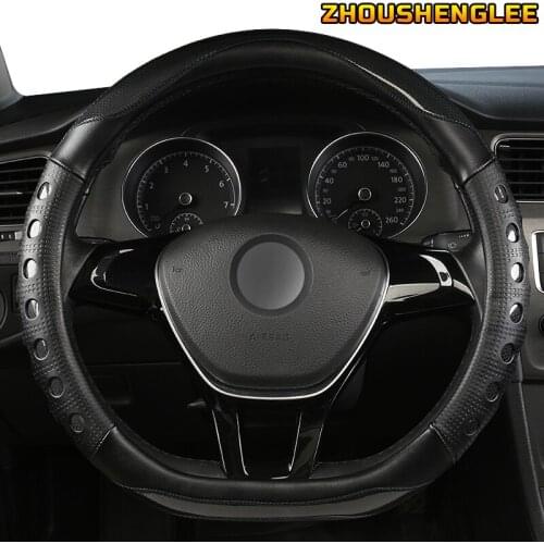 ZHOUSHENGLEE Microfiber Leather Car Steering Wheel Cover For Mini F60 F56 F55 F54 R52 Coopers Clubman Cabrio Countryman