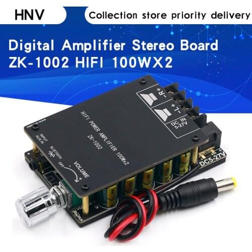 ZK-1002 HIFI 100WX2 TPA3116 Bluetooth 5.0 High Power Digital Amplifier Stereo Board AMP Amplificador Home Theater
