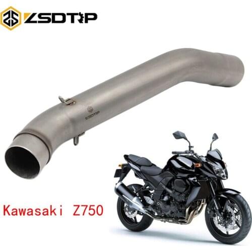ZSDTRP 50.8mm Motorcycle Exhaust Middle Pipe Muffler For Kawasaki Z750 Z750R 2007-2012 Without Exhaust