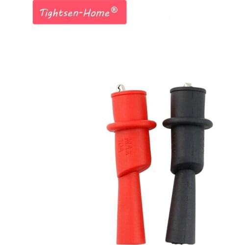 1Pairs Alligator Clips Clamps for Multimeter Tester Probe Insulated Test Clip Connector Testing Meter Probe 1 red and 1 black