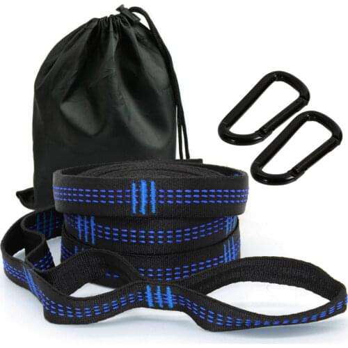 2 Pcs/Set Hammock Strap with Ring Special Reinforced Polyester Straps High Load-Bearing Barbed Black Outdoor Camping Straps
