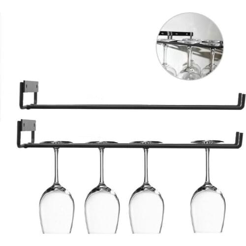 2pcs Kitchen Wine Glass Holder Hanging Goblet Shelf Bar Kitchen Restaurant Wine Glass Storage Hanger Rack