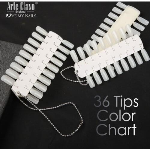 Arte Clavo 36 Nature Color Nails Tips Chart For Gel Nail Polish Display Practice Acrylic False Nail Art Board Tool Manicure Mold