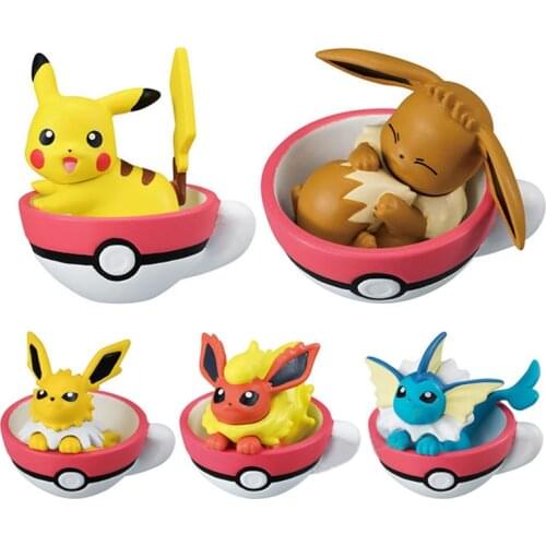 5Pcs/Set Anime Figuras Mini 2-3cm Eevee Vaporeon Jolteon Flareon Figure Toys Pokemones Action Figures Toy Car Decoration Gifts