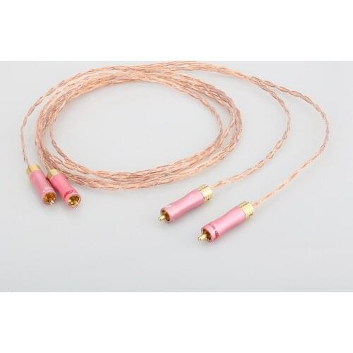 Audiocrast 6N OCC Copper analogue phono cable HIFI Interconnect RCA 1.0m Pair