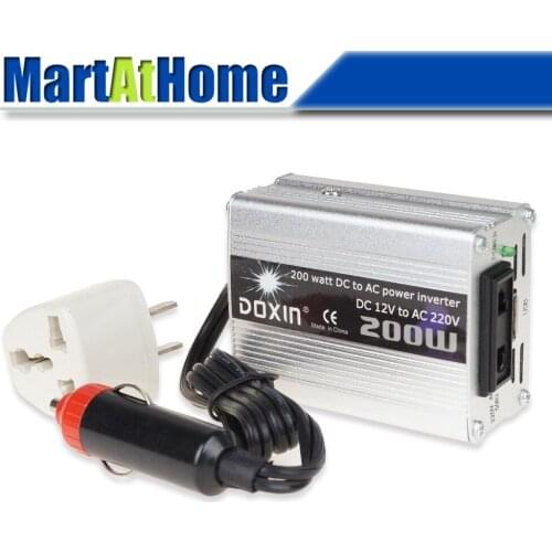 Free Shippping NEW 200W 12V DC to AC 220V Car Mobile Power Inverter Modified-sine Wave with 5V USB #10190 @CF